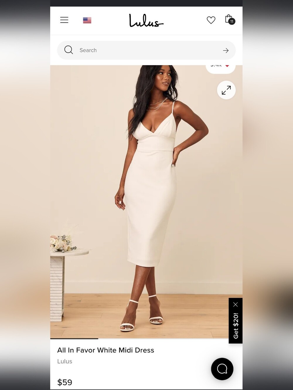 Lulu's White Spaghetti Strap Bodycon Dress